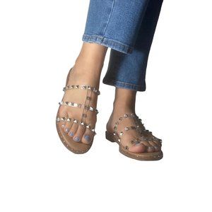 Steve Madden clear gladiador flat sandals size various soft NEW